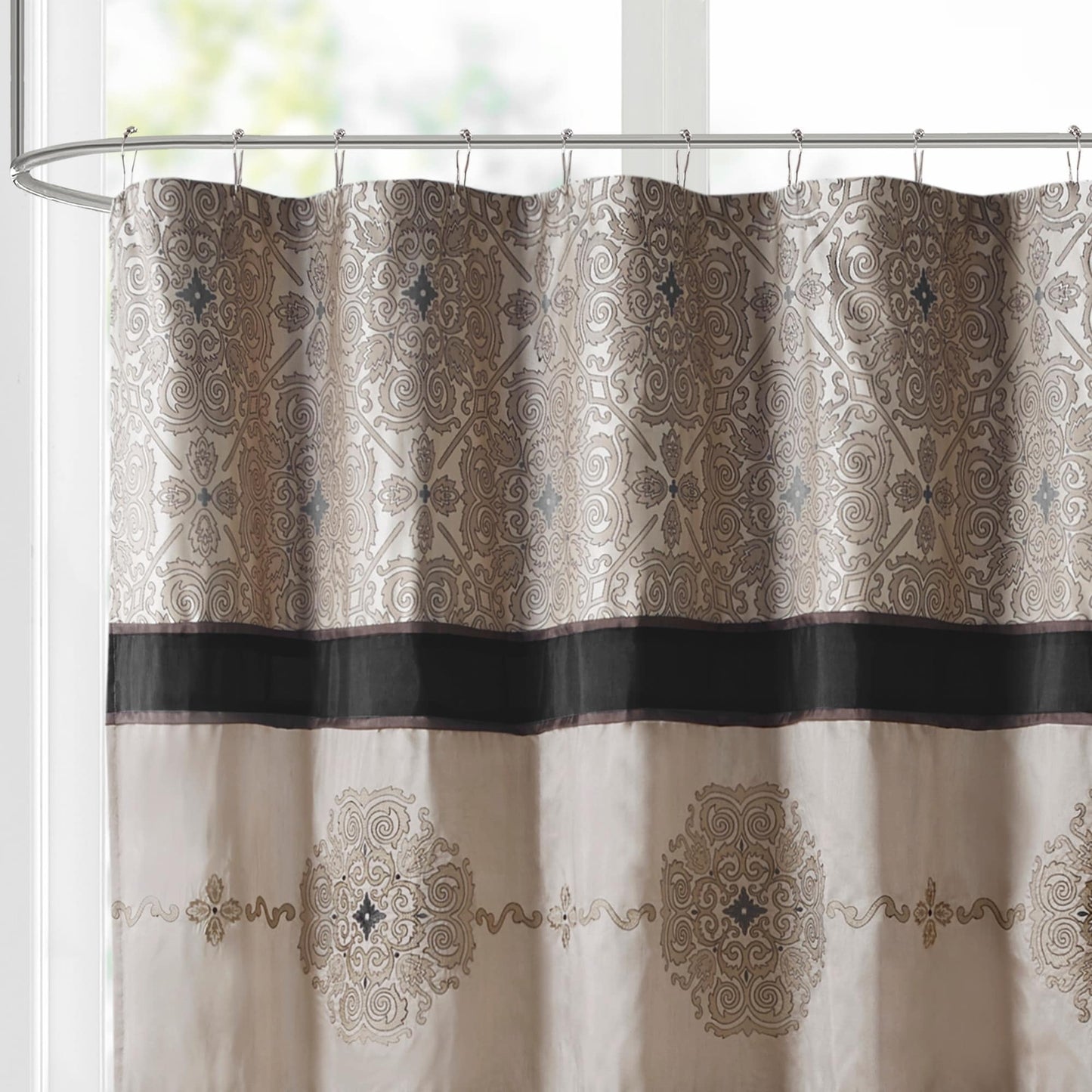 Madison Park Blaine Embroidered Shower Curtain