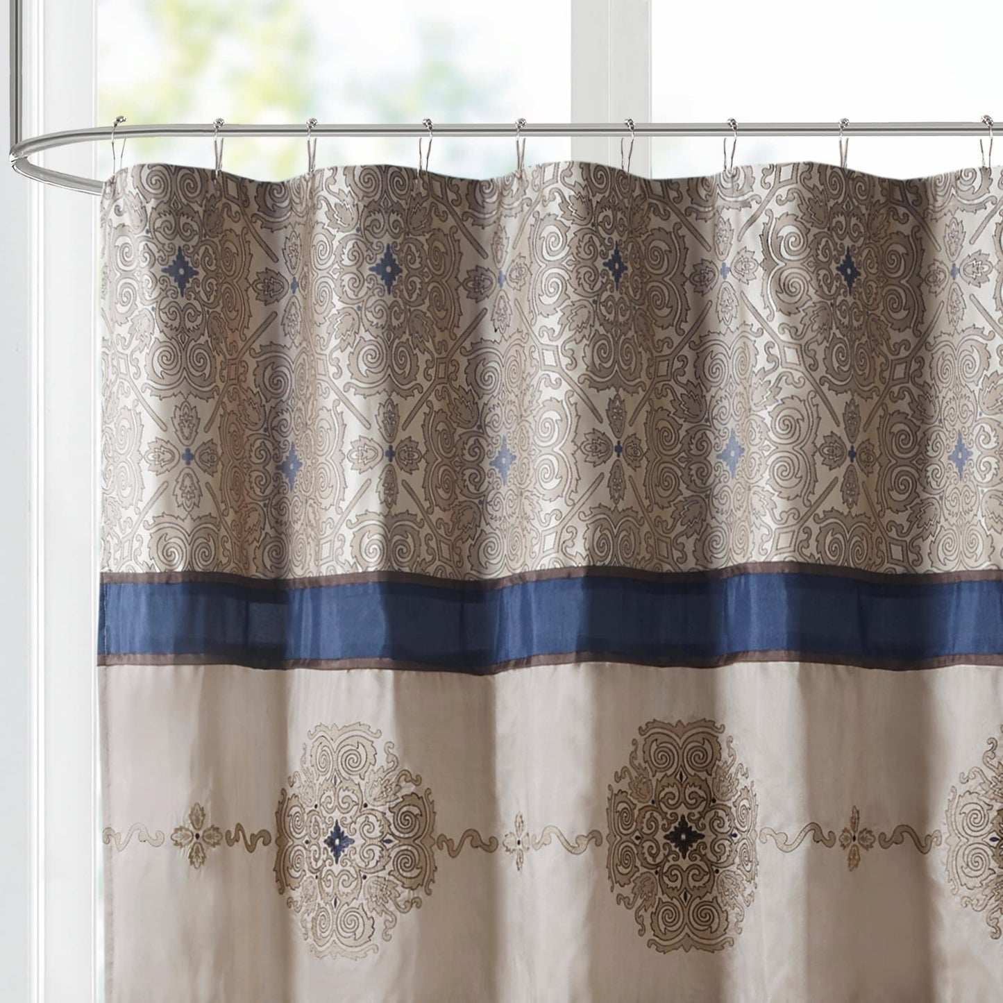 Madison Park Blaine Embroidered Shower Curtain