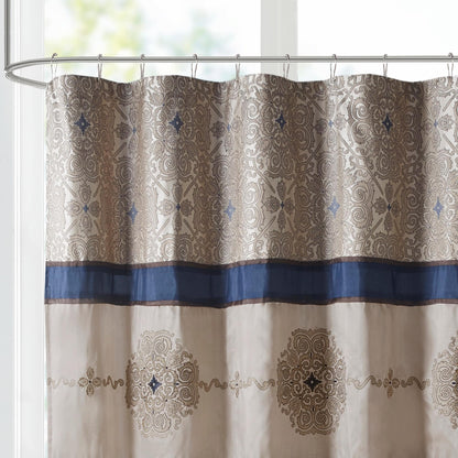 Madison Park Blaine Embroidered Shower Curtain