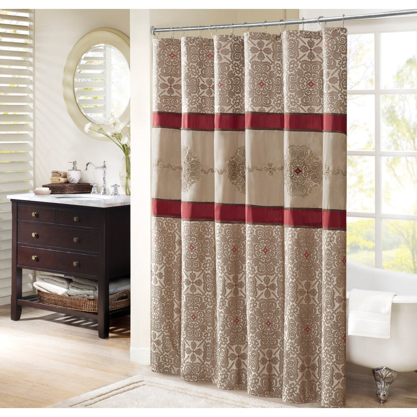Madison Park Blaine Embroidered Shower Curtain