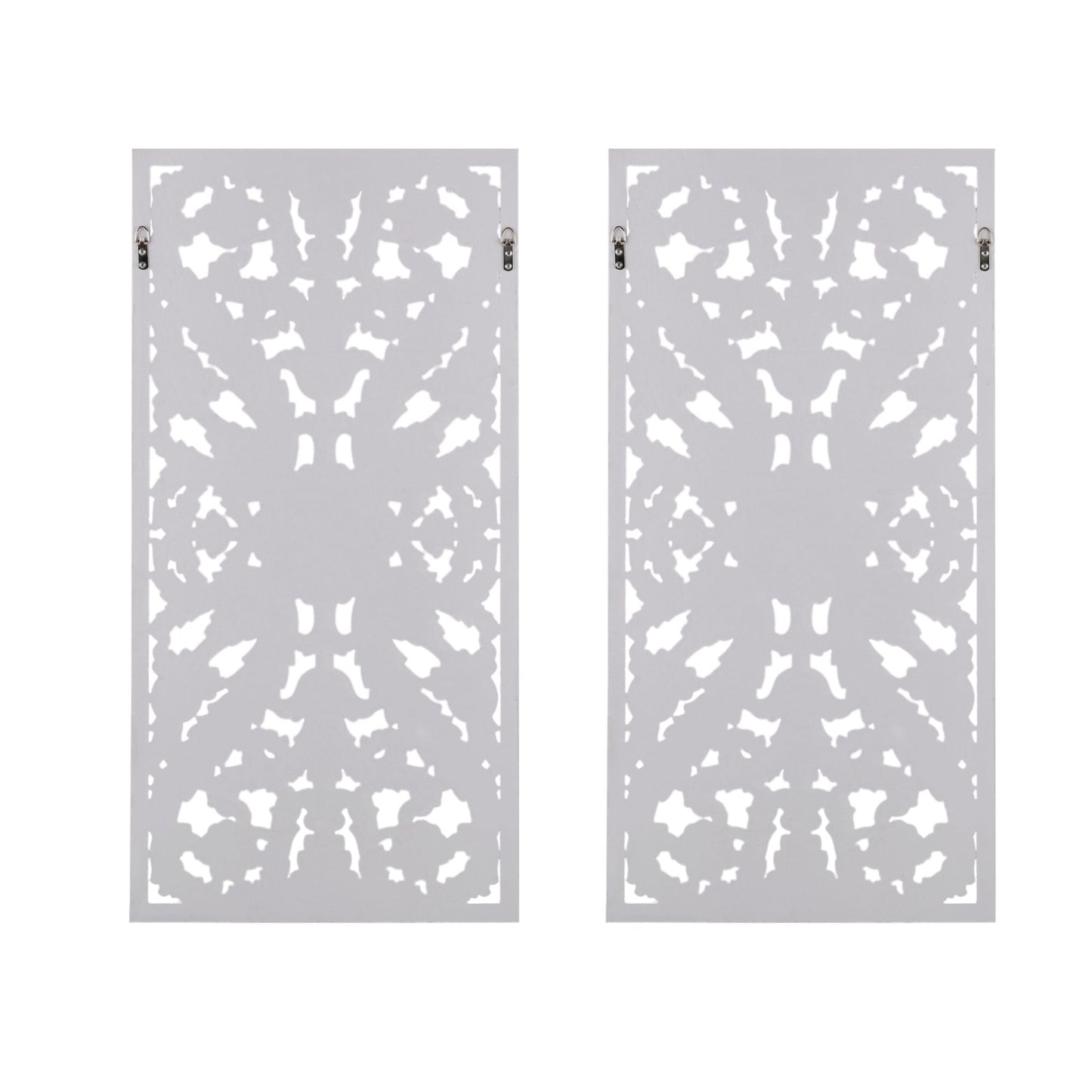 Madison Park Botanical Distressed Carved Wood Wall Décor (Set of 2)