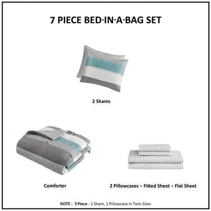 Madison Park Essentials Deacon Comforter Set with Bed Sheets