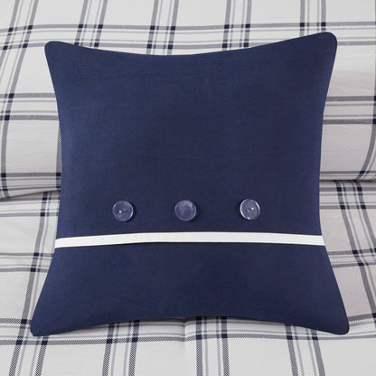 Madison Park Essentials Paton Navy Reversible Comforter Set with Bed Sheets