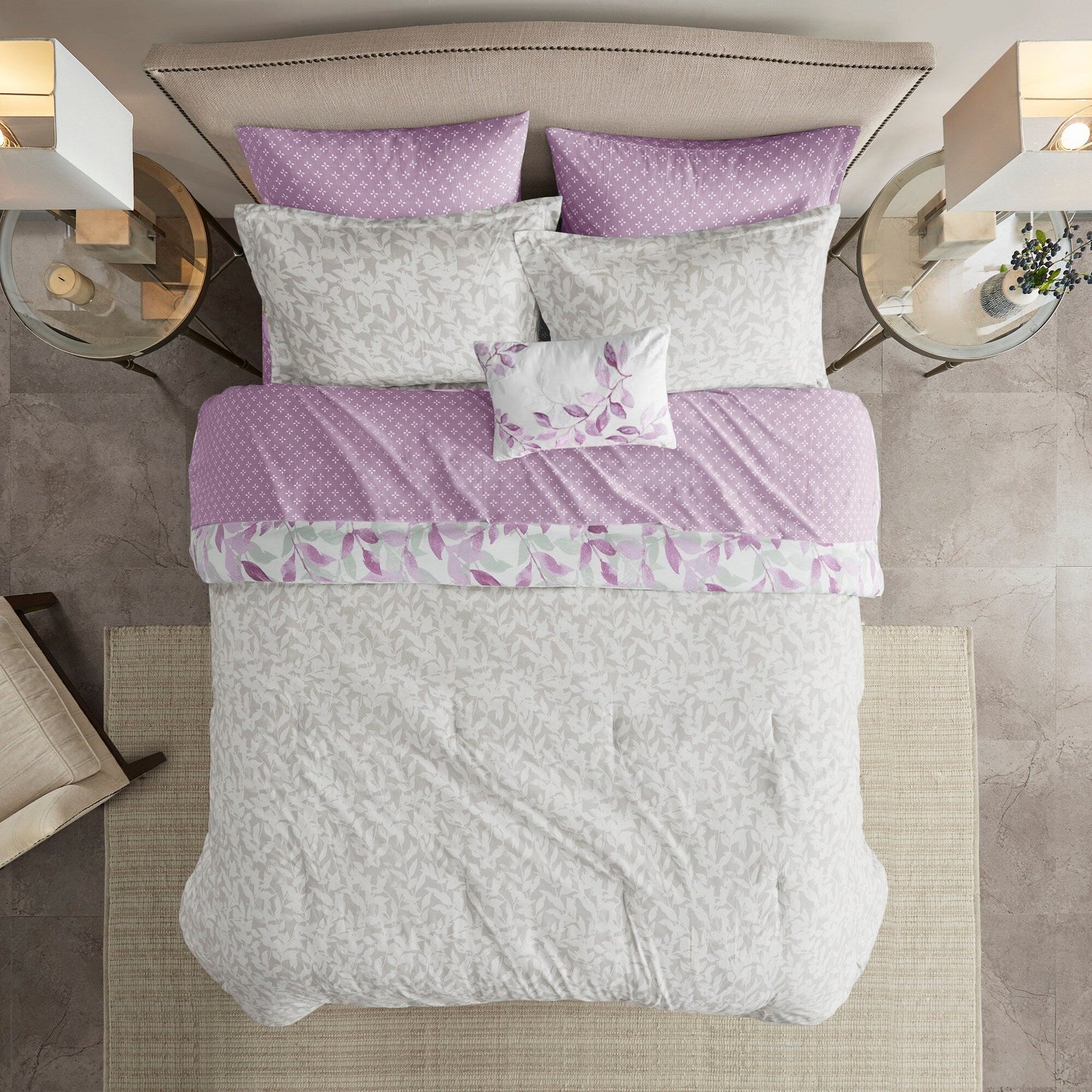 Madison Park Essentials Thelma Reversible Comforter Set with Bed Sheets