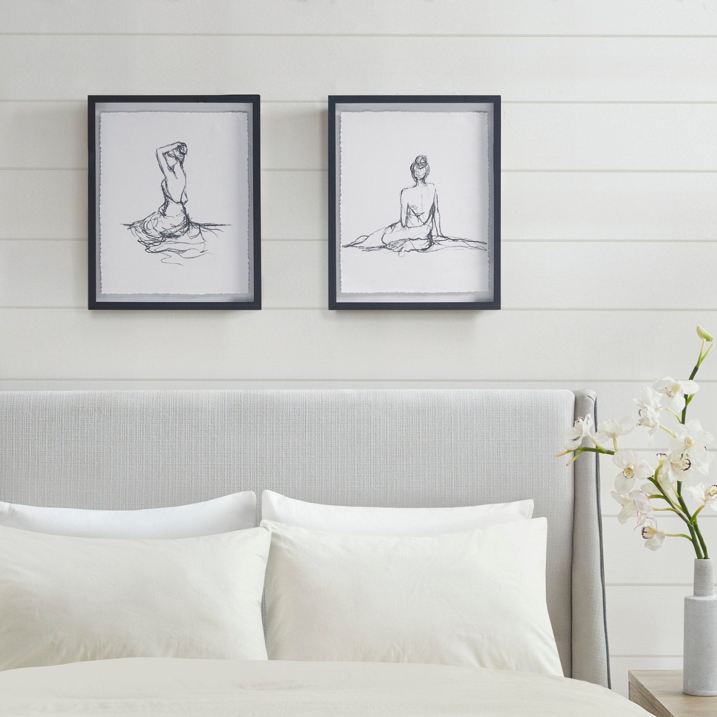 Madison Park Feminine Figures Sketch 2-piece Framed Glass and Matted Wall Art Set