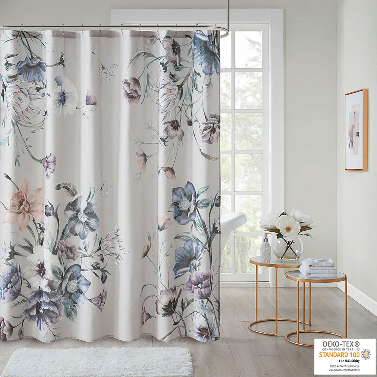Madison Park Gisele Printed Cotton Shower Curtain