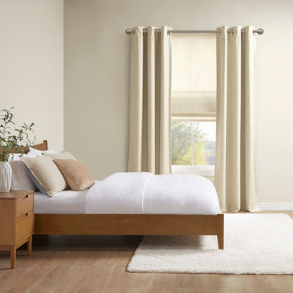 Madison Park Leighton Printed Faux Silk Room Darkening Cordless Roman Shade