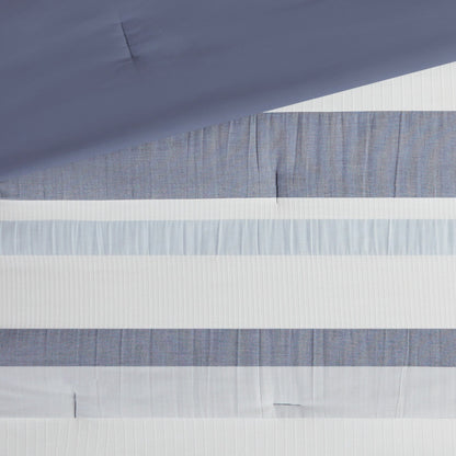 Madison Park Levi Blue/ Natural 5 Piece Jacquard Comforter Set