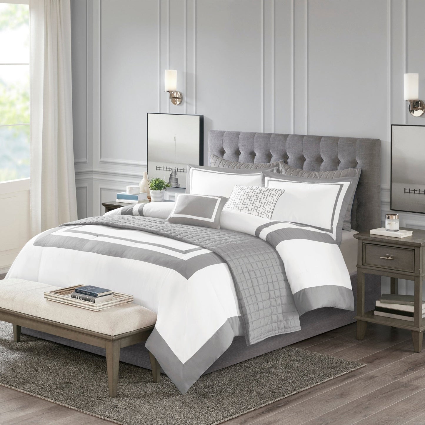 Madison Park Lexington 8 Piece Comforter and Quilt Set Collection
