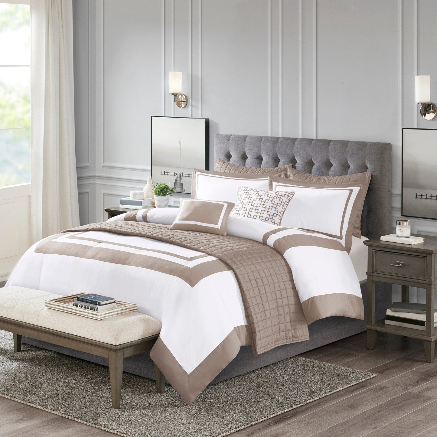 Madison Park Lexington 8 Piece Comforter and Quilt Set Collection