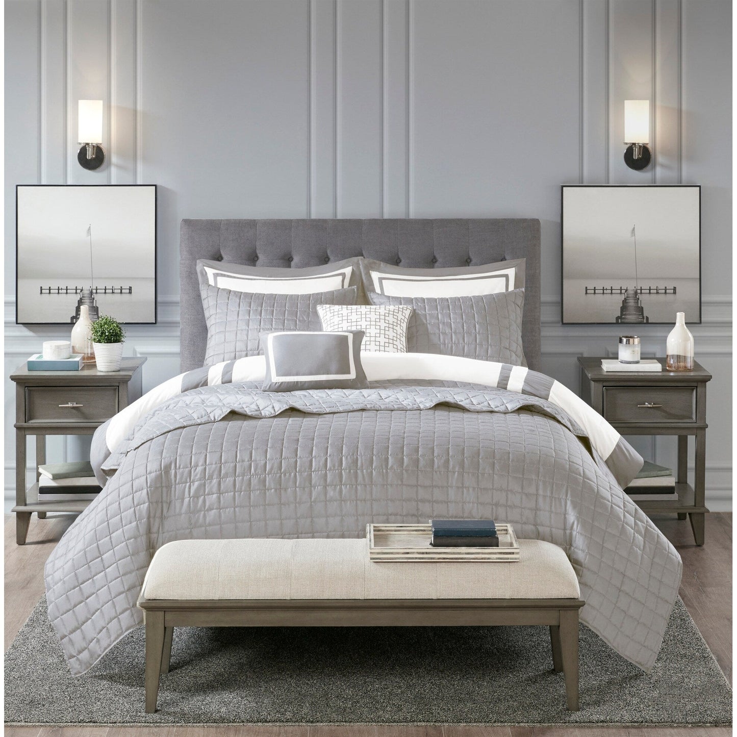 Madison Park Lexington 8 Piece Comforter and Quilt Set Collection