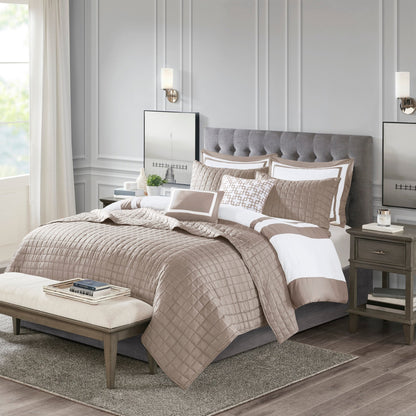 Madison Park Lexington 8 Piece Comforter and Quilt Set Collection