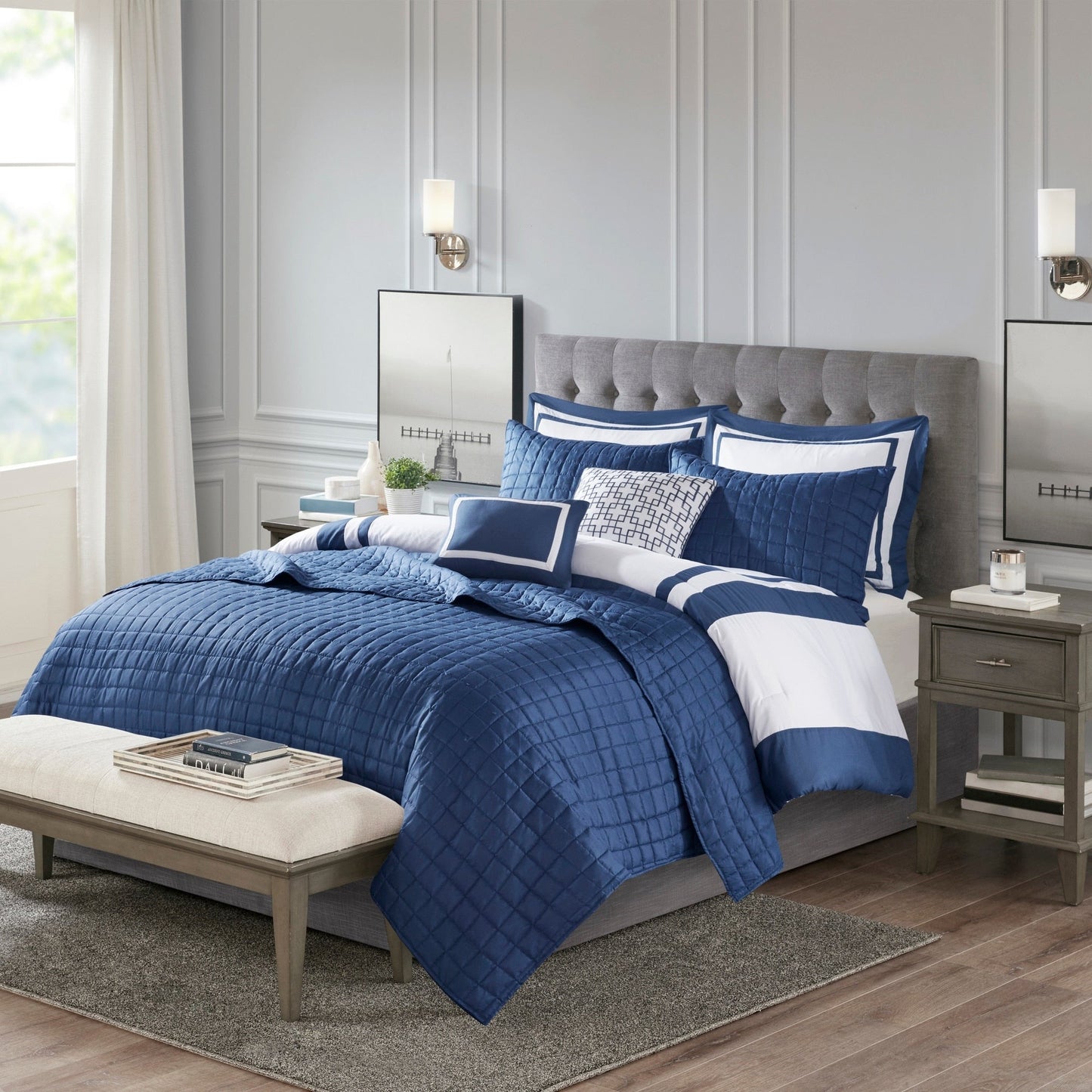 Madison Park Lexington 8 Piece Comforter and Quilt Set Collection