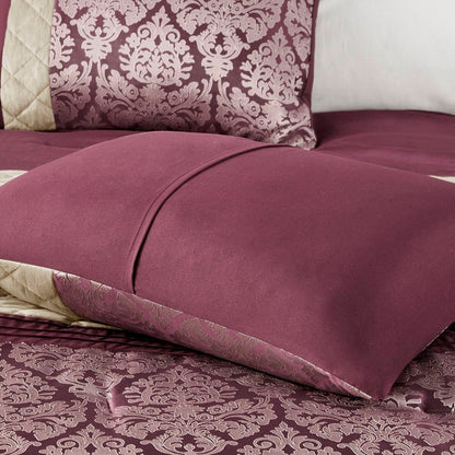 Madison Park Lily 6 Piece Jacquard Comforter Set with Throw Pillows