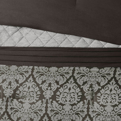 Madison Park Lily 6 Piece Jacquard Comforter Set with Throw Pillows