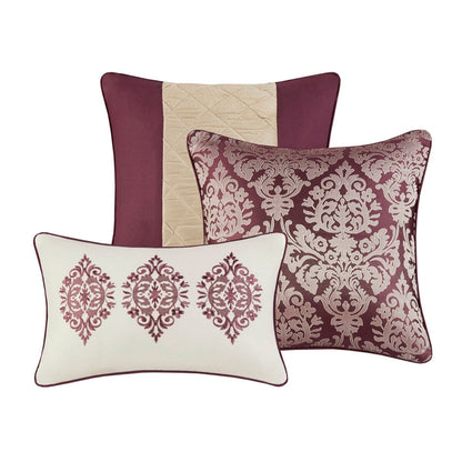 Madison Park Lily 6 Piece Jacquard Comforter Set with Throw Pillows
