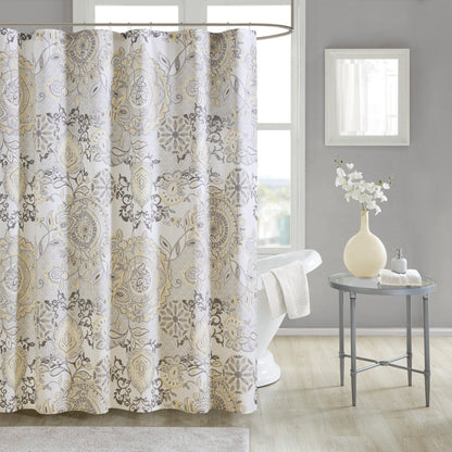 Madison Park Loleta Printed Cotton Shower Curtain
