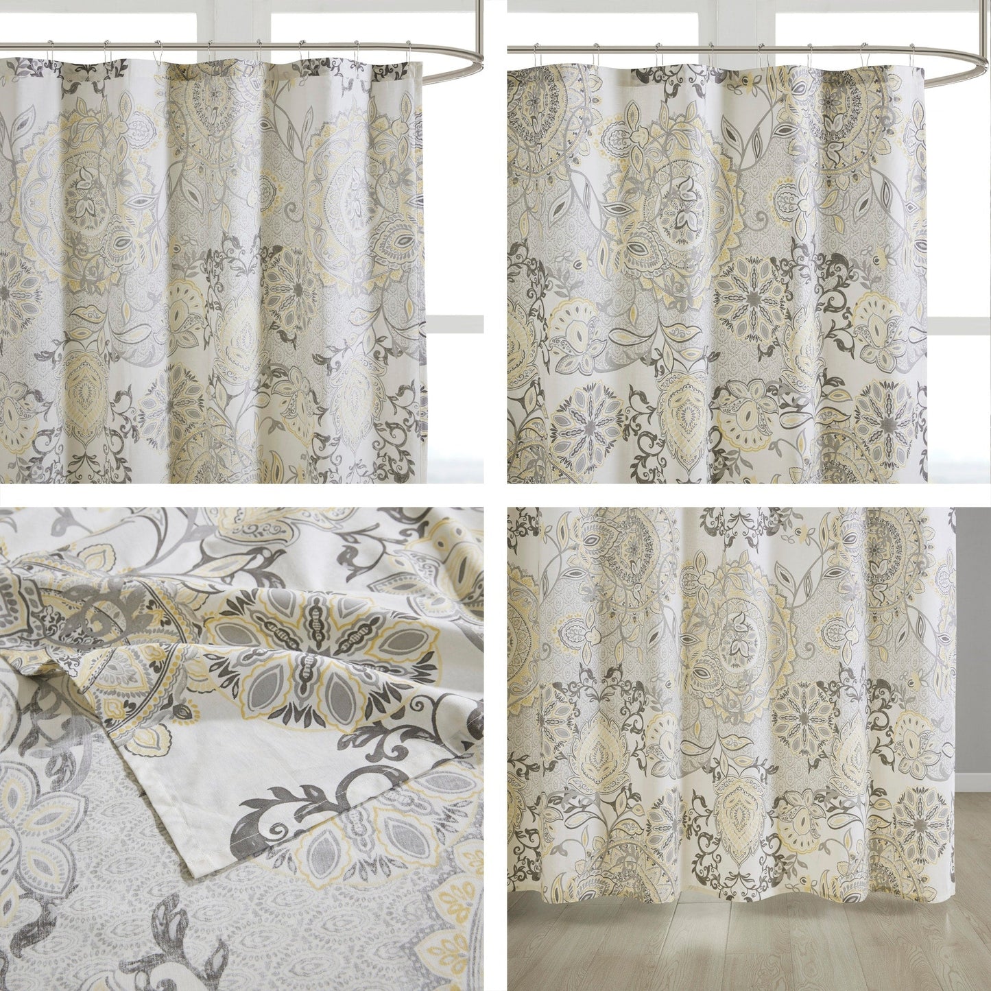 Madison Park Loleta Printed Cotton Shower Curtain