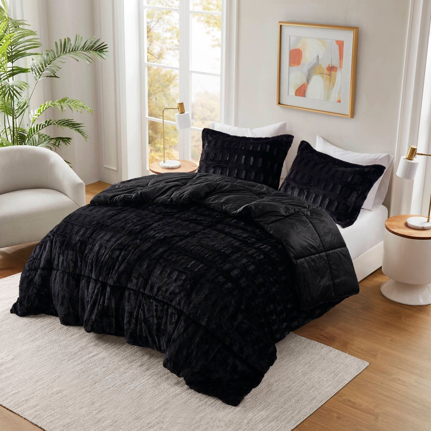 Madison Park Margot Back Print Long Fur Comforter Set