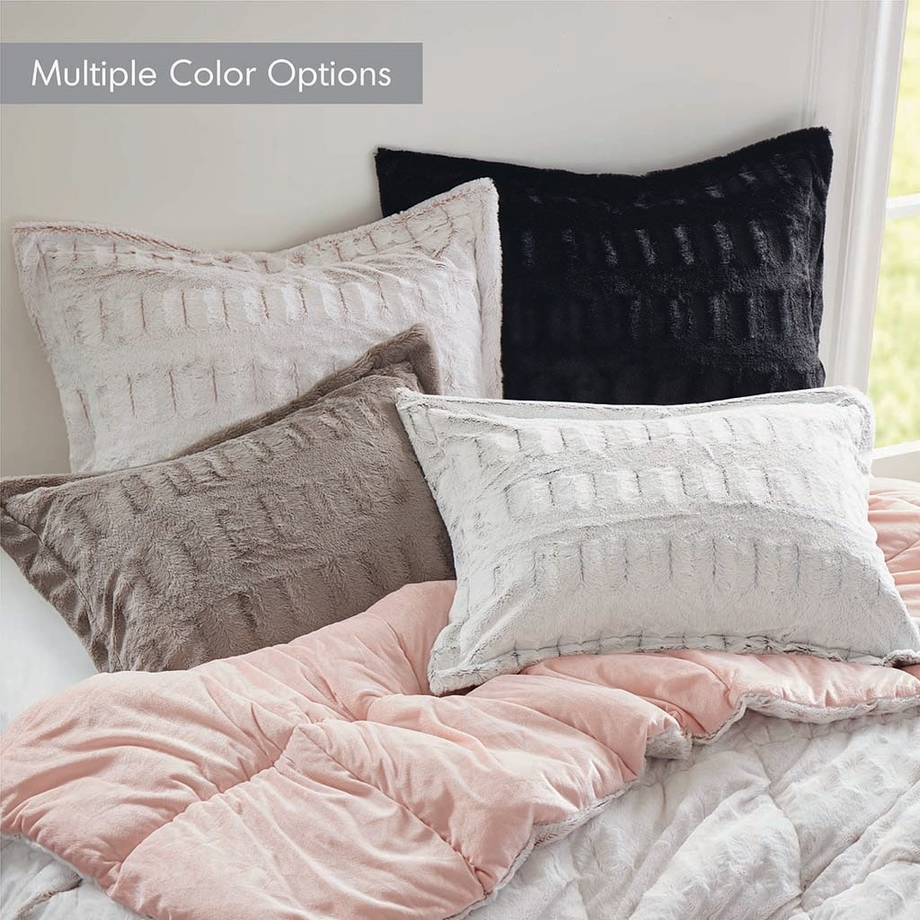 Madison Park Margot Back Print Long Fur Comforter Set