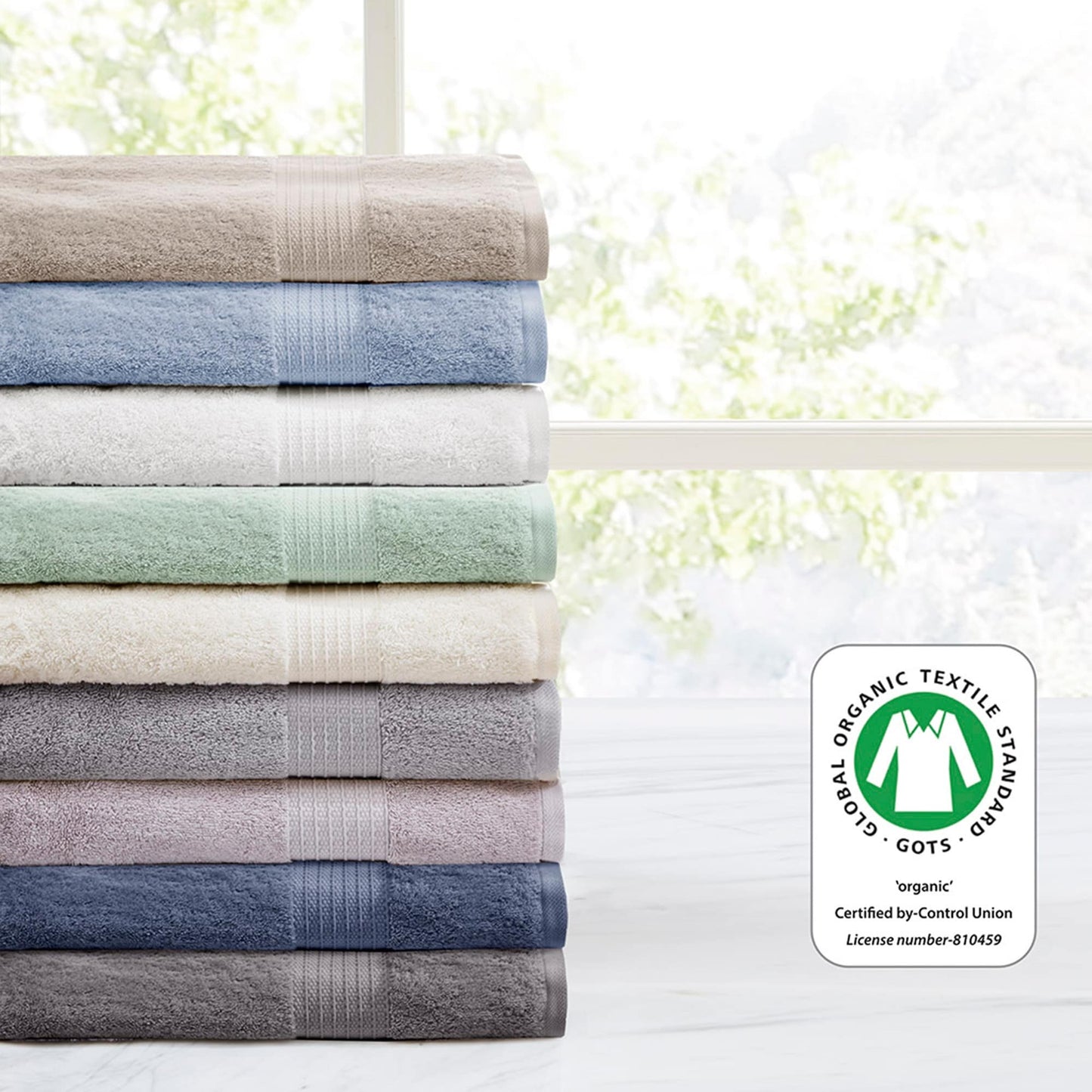 Madison Park Organic 6 Piece Cotton Towel Set