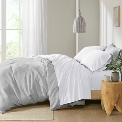 Madison Park 200 Thread Count Relaxed Cotton Percale Sheet Set