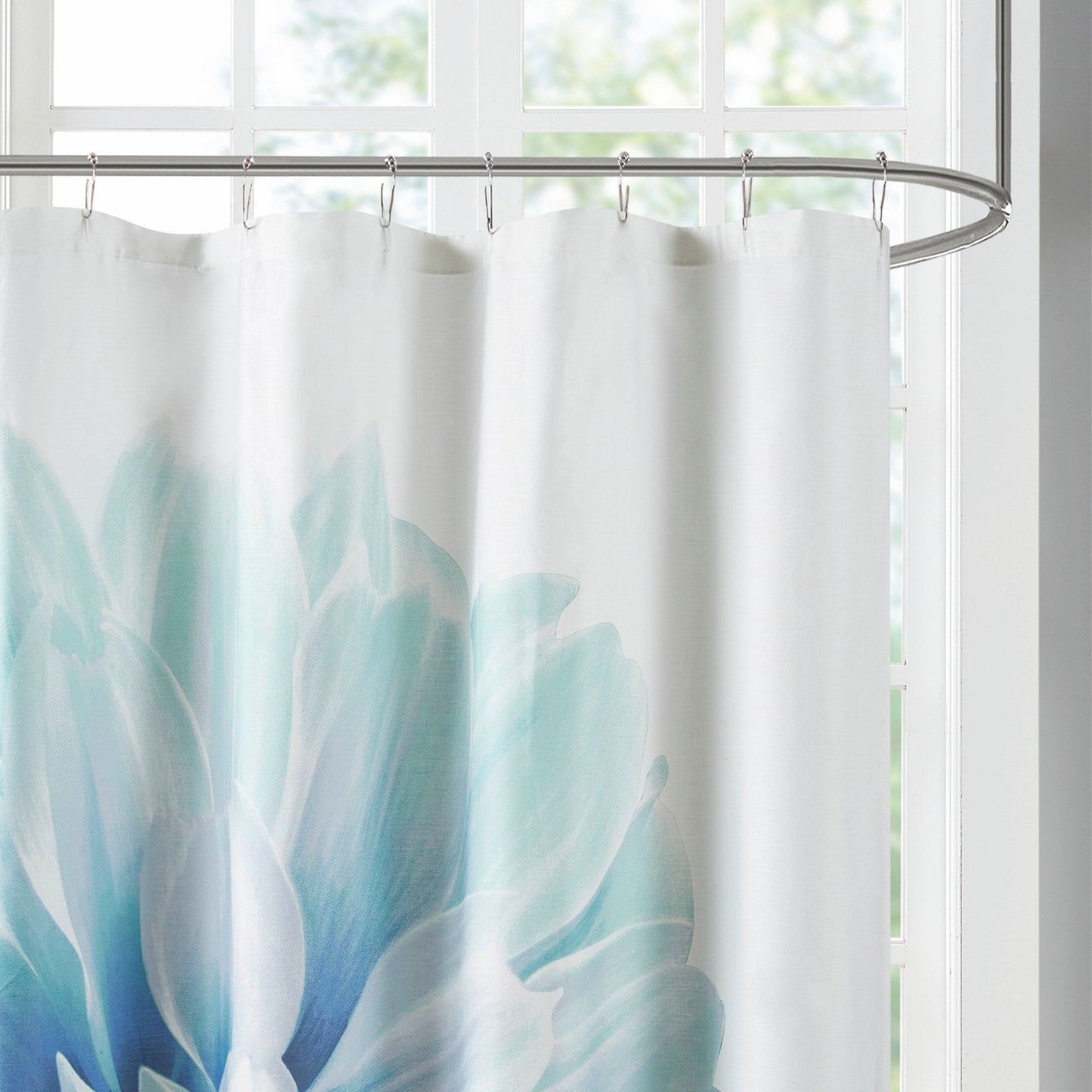 Madison Park Quinn Printed Floral Cotton Shower Curtain