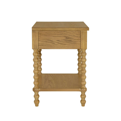 Madison Park Signature Beckett Turned Wood Spindle Nightstand with Drawer & Shelf