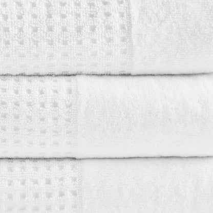 Madison Park Spa Waffle Cotton Waffle Jacquard Antimicrobial Bath Towel 6 Piece Set