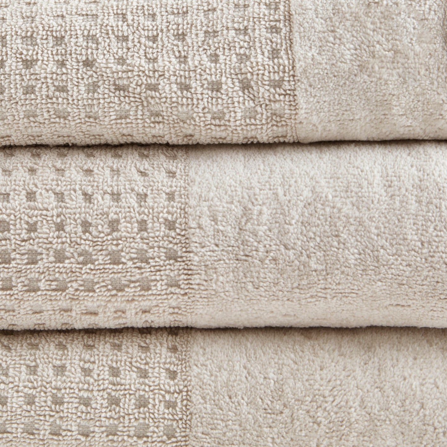 Madison Park Spa Waffle Cotton Waffle Jacquard Antimicrobial Bath Towel 6 Piece Set