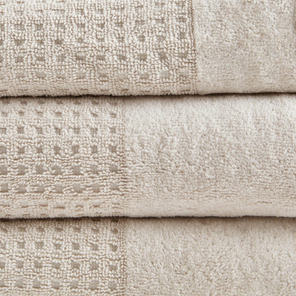 Madison Park Spa Waffle Cotton Waffle Jacquard Antimicrobial Bath Towel 6 Piece Set