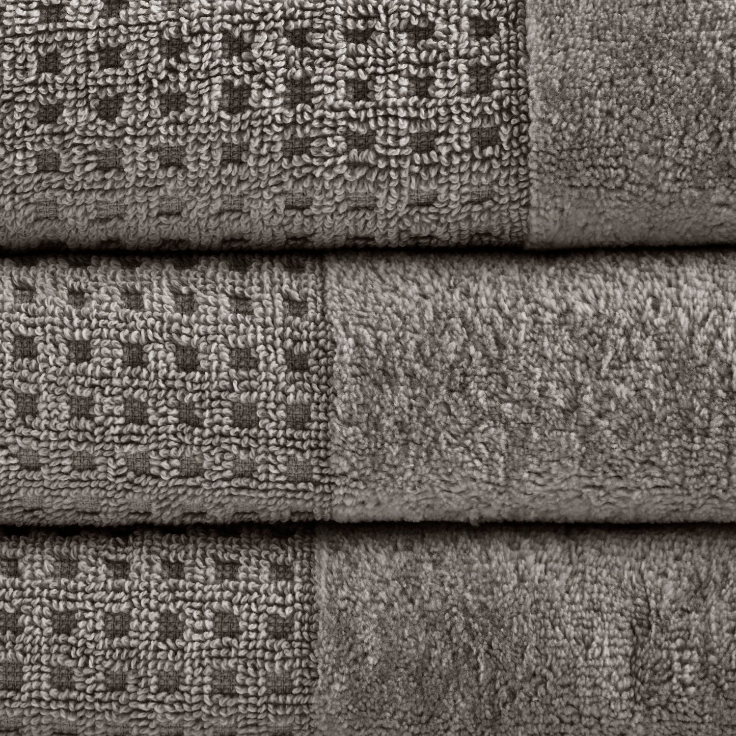 Madison Park Spa Waffle Cotton Waffle Jacquard Antimicrobial Bath Towel 6 Piece Set