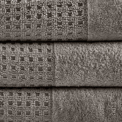 Madison Park Spa Waffle Cotton Waffle Jacquard Antimicrobial Bath Towel 6 Piece Set