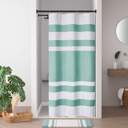 Madison Park Spa Waffle Shower Curtain with 3M Treatment