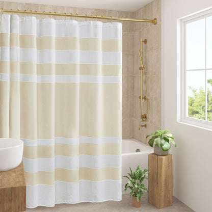 Madison Park Spa Waffle Shower Curtain with 3M Treatment