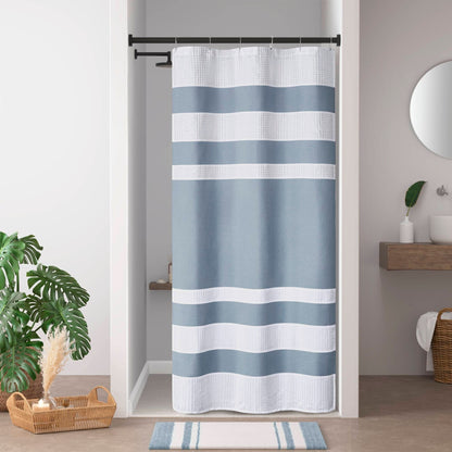 Madison Park Spa Waffle Shower Curtain with 3M Treatment