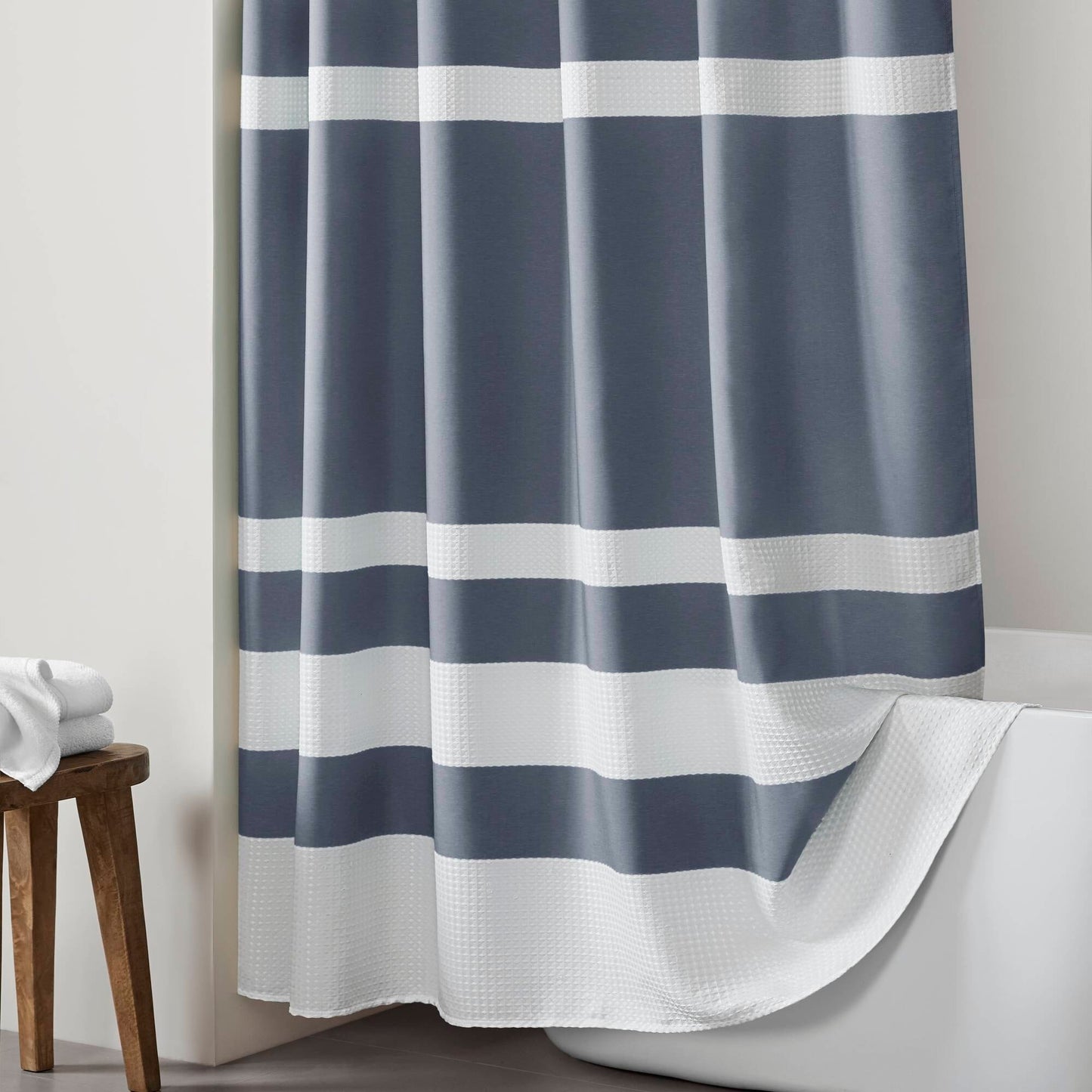 Madison Park Spa Waffle Shower Curtain with 3M Treatment