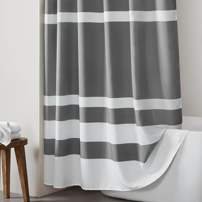 Madison Park Spa Waffle Shower Curtain with 3M Treatment