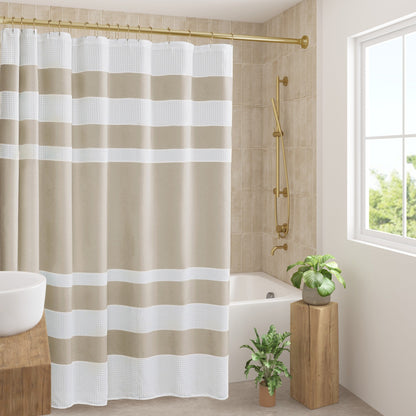 Madison Park Spa Waffle Shower Curtain with 3M Treatment
