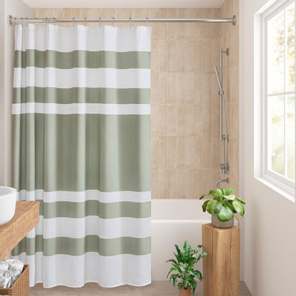 Madison Park Spa Waffle Shower Curtain with 3M Treatment