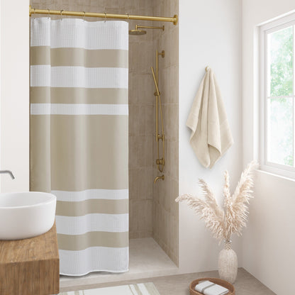 Madison Park Spa Waffle Shower Curtain with 3M Treatment