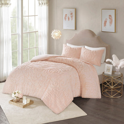 Madison Park Virginia Tufted Cotton Chenille Medallion Duvet Cover Set