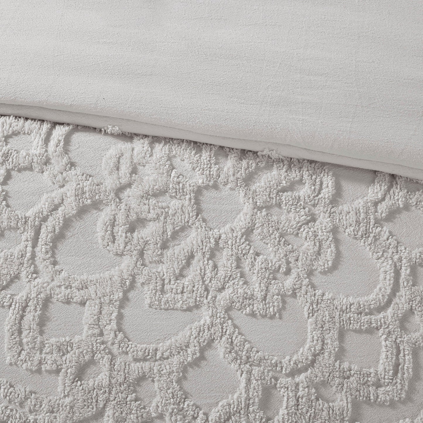 Madison Park Virginia Tufted Cotton Chenille Medallion Duvet Cover Set