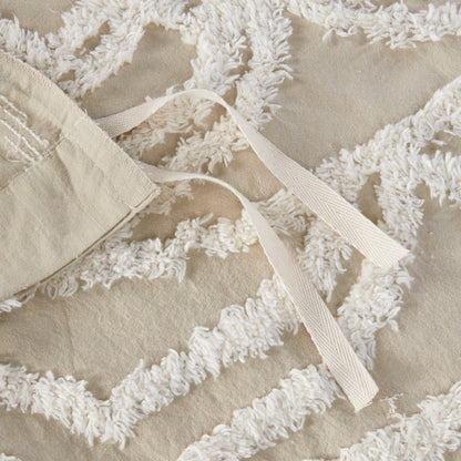 Madison Park Virginia Tufted Cotton Chenille Medallion Duvet Cover Set