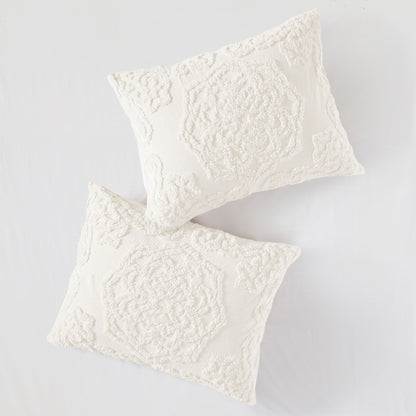 Madison Park Virginia Tufted Cotton Chenille Medallion Duvet Cover Set