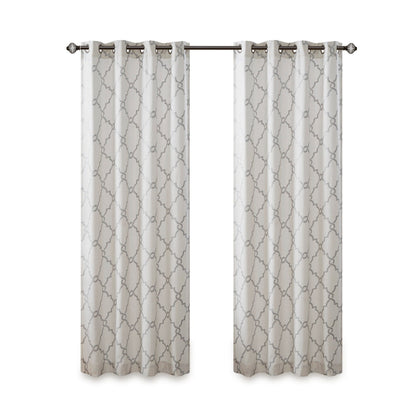 Madison Park Westmont Fretwork Print Grommet Top Window Single Curtain Panel