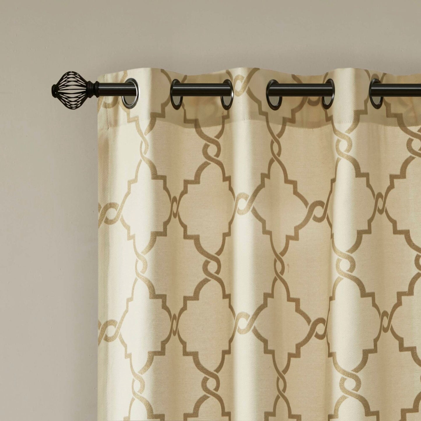 Madison Park Westmont Fretwork Print Grommet Top Window Single Curtain Panel