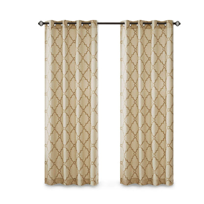 Madison Park Westmont Fretwork Print Grommet Top Window Single Curtain Panel