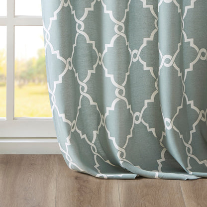 Madison Park Westmont Fretwork Print Grommet Top Window Single Curtain Panel