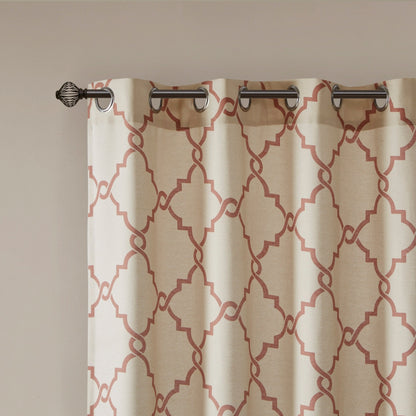 Madison Park Westmont Fretwork Print Grommet Top Window Single Curtain Panel